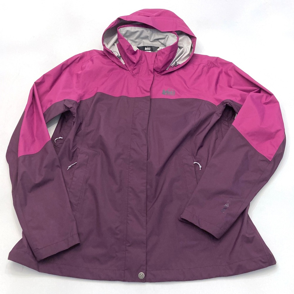 REI Co-op Rainier Rain Jacket Womens XL Purple Pink Peak 2.5L Waterproof Shell